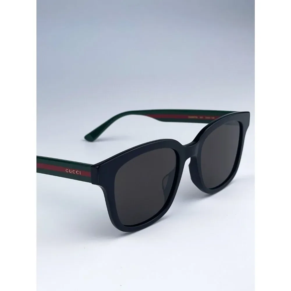 NEW Gucci GG0847SK 001 Black Green Grey Square Unisex Sunglasses